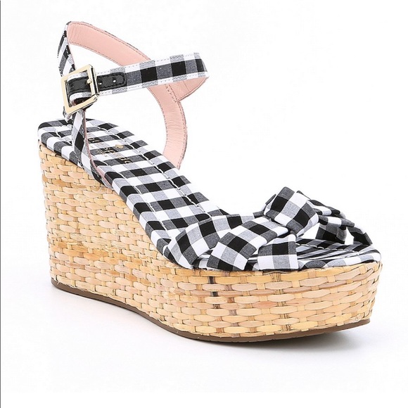 kate spade Shoes - ⚡️New! Kate Spade Tilly Gingham Wedge sandal-7.5